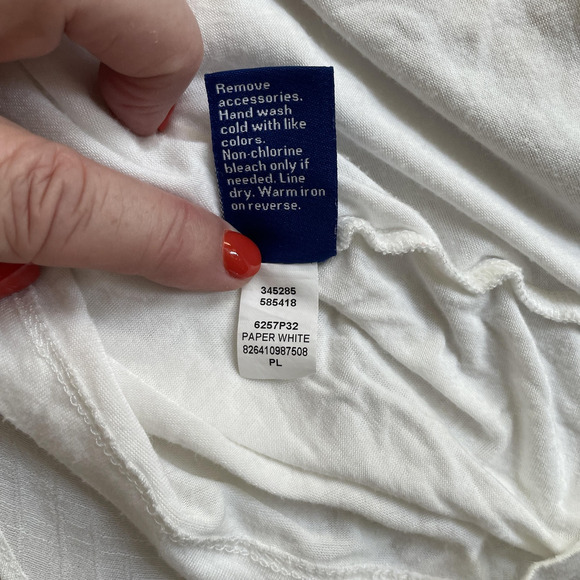 Apt 9 Shirt Women Petite Large White Layered Flowy Draped Fairy Paper White Top - Picture 10 of 10